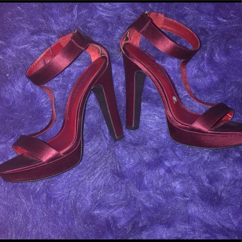 Ralph Lauren satin platform heels